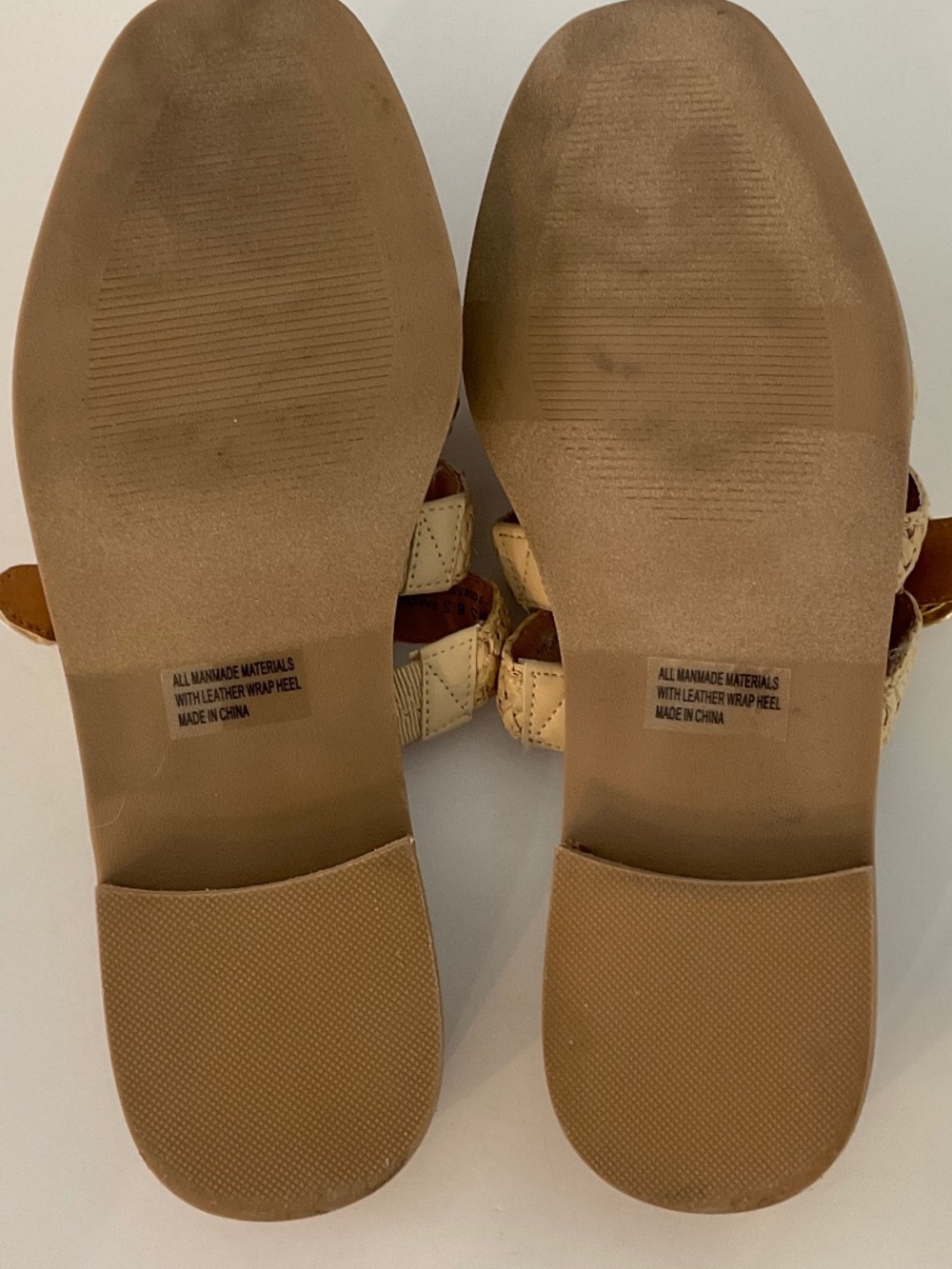 Dolce Vita Beige Braided Slide Sandals with Gold Buckles - Picture 4 of 7